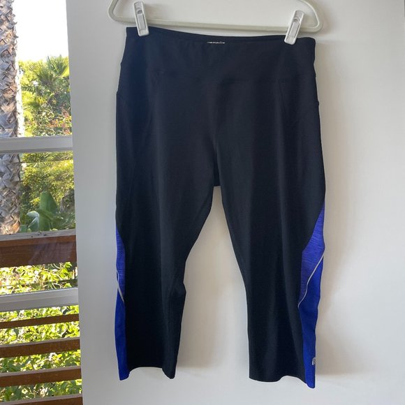 Marika Cropped‎ Yoga Pants in Black and Purple, Size XL - Picture 1 of 4